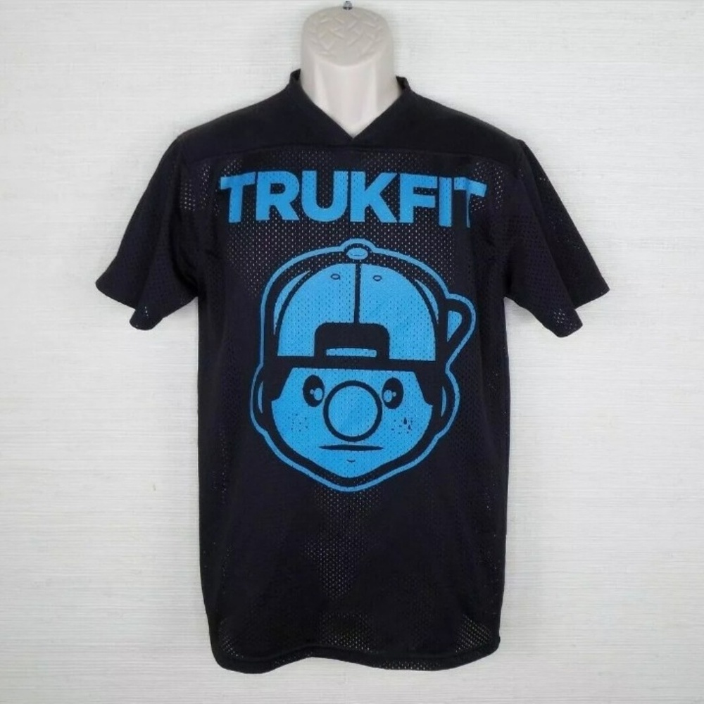 Trukfit Boys XL Mesh Jersey Shirt Black Blur